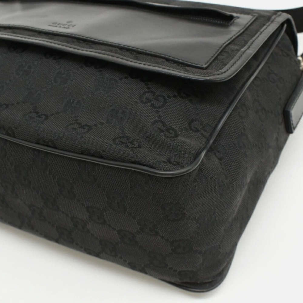 GUCCI GG Black Canvas Shoulder Bag or Crossbody Bag Black Canvas T00R - Picture 11 of 14